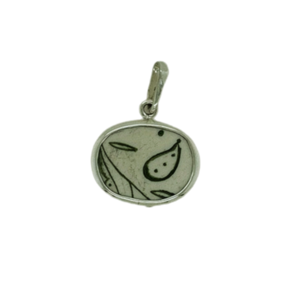 Sterling silver green Chaney pendant.