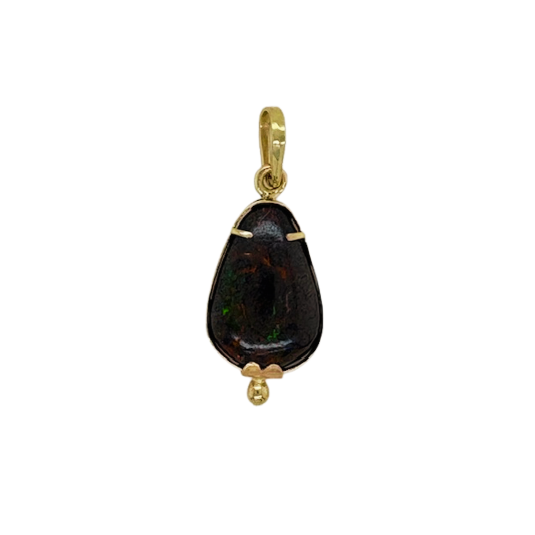 14k yellow gold Australian Boulder Opal Pendant