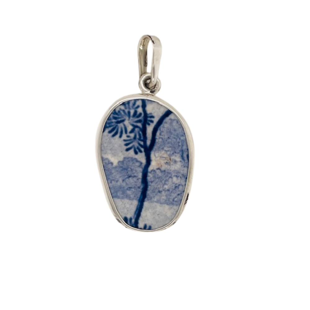 Sterling silver blue Chaney pendant.