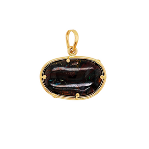 14k yellow gold Australian Boulder Opal Pendant