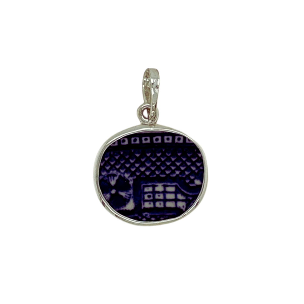 Sterling silver blue Chaney pendant.