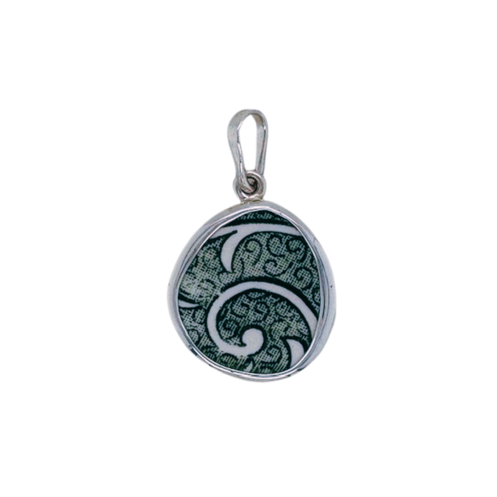 Sterling silver green Chaney pendant.