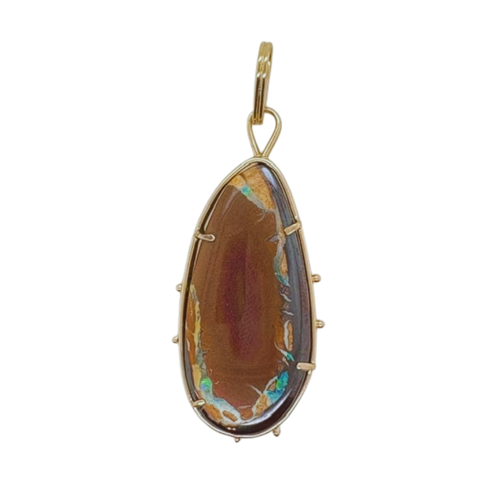 14K yellow gold Australian Boulder Opal