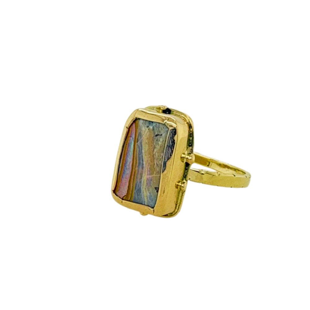 14K yellow gold Opal Ring.