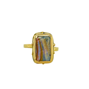 14K yellow gold Opal Ring.