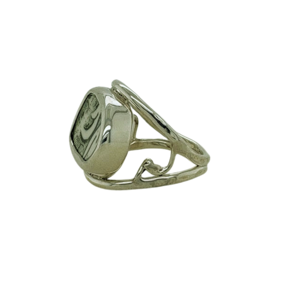 Sterling silver green Chaney ring