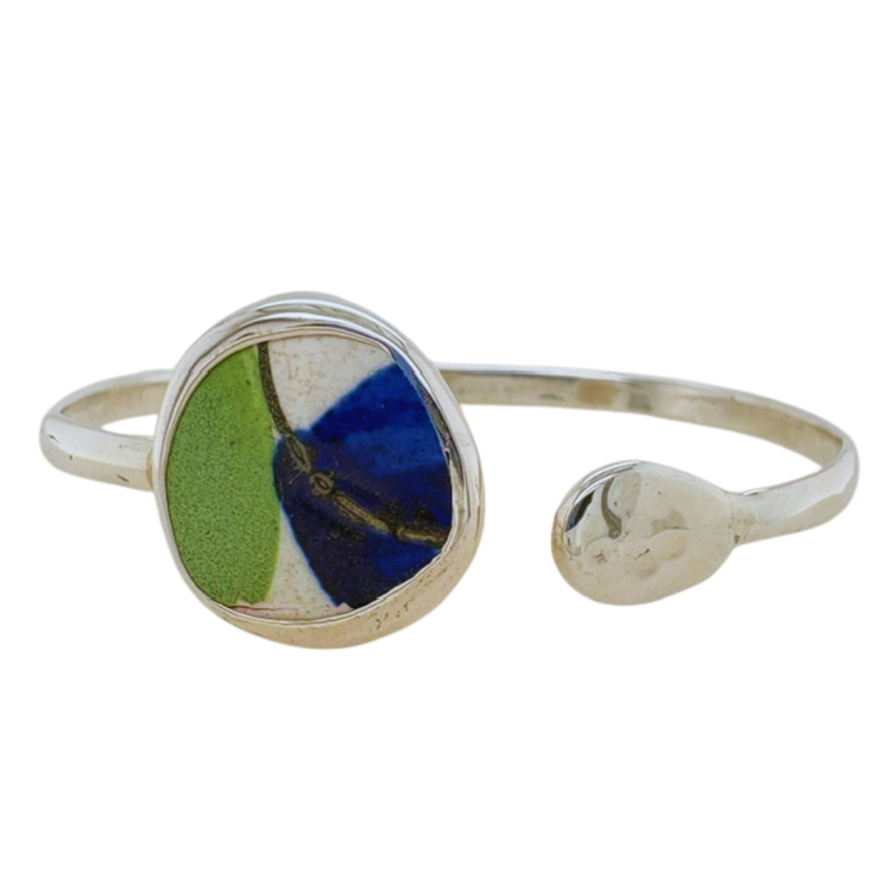 Sterling silver green &amp; blue Chaney cuff