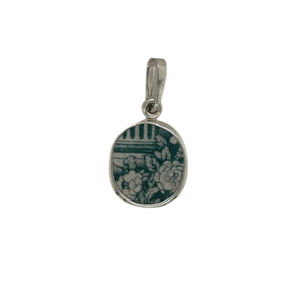 Sterling silver green Chaney Pendant.