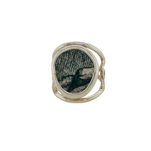 Sterling silver green Chaney ring.