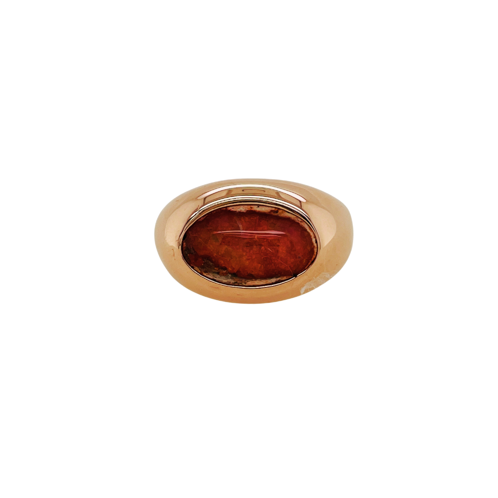 14k rose gold Mexican opal ring.