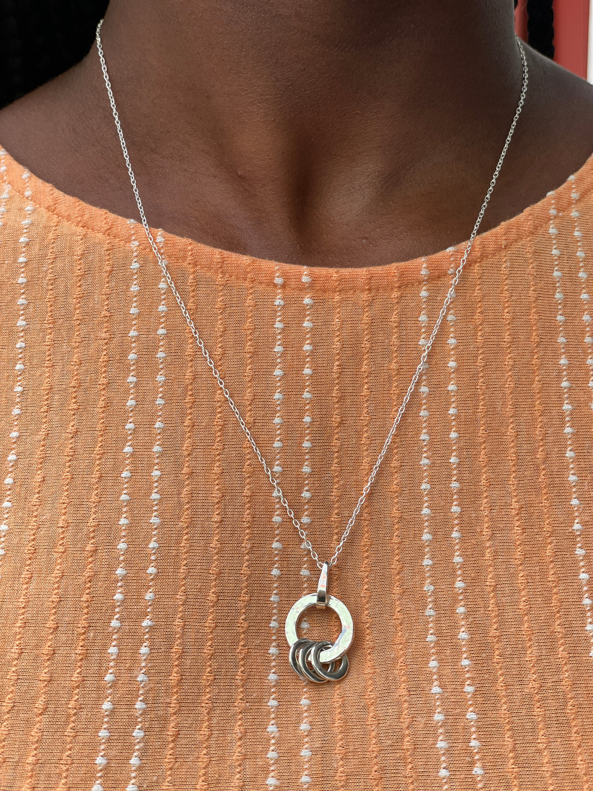 16&quot;-18&quot; Adjustable sterling silver chain 1.1mm with small jingle jangle pendant.