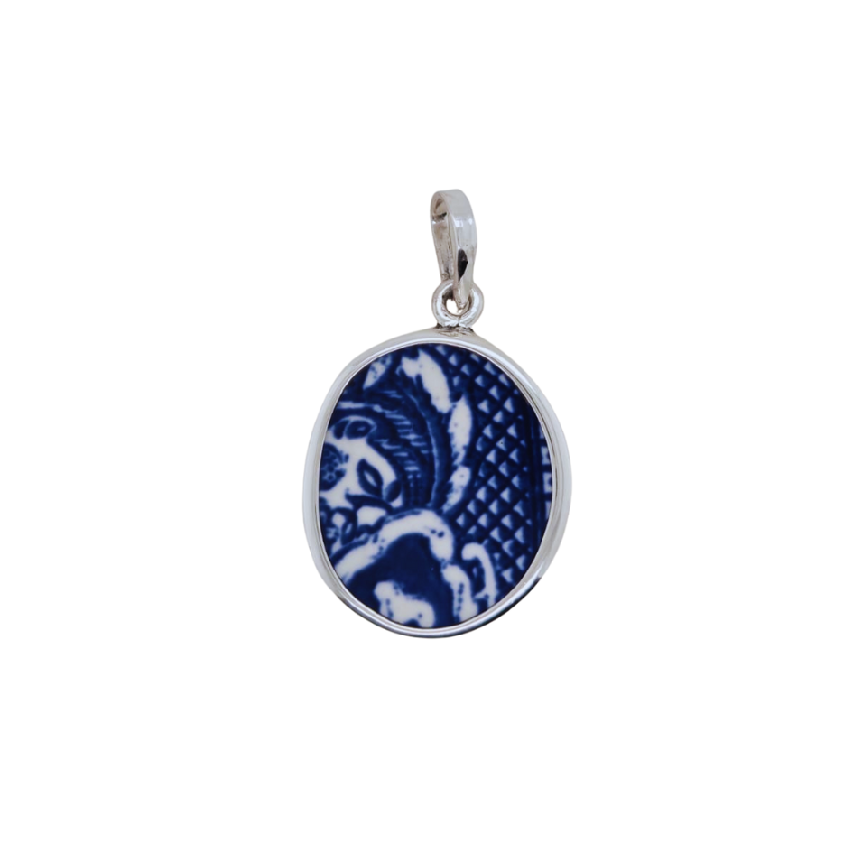 Sterling silver blue Chaney pendant.