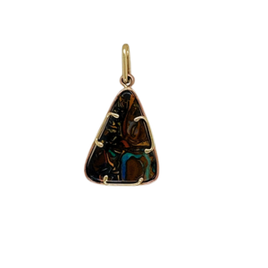 14k yellow and rose gold Australian Boulder Opal pendant.