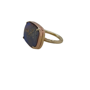 14K yellow gold purple Opal Ring.