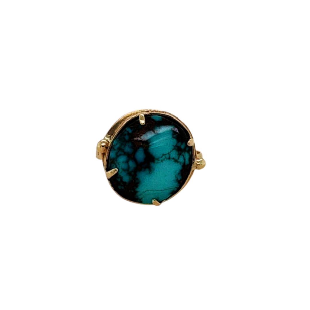 14k yellow gold Turquoise Ring 