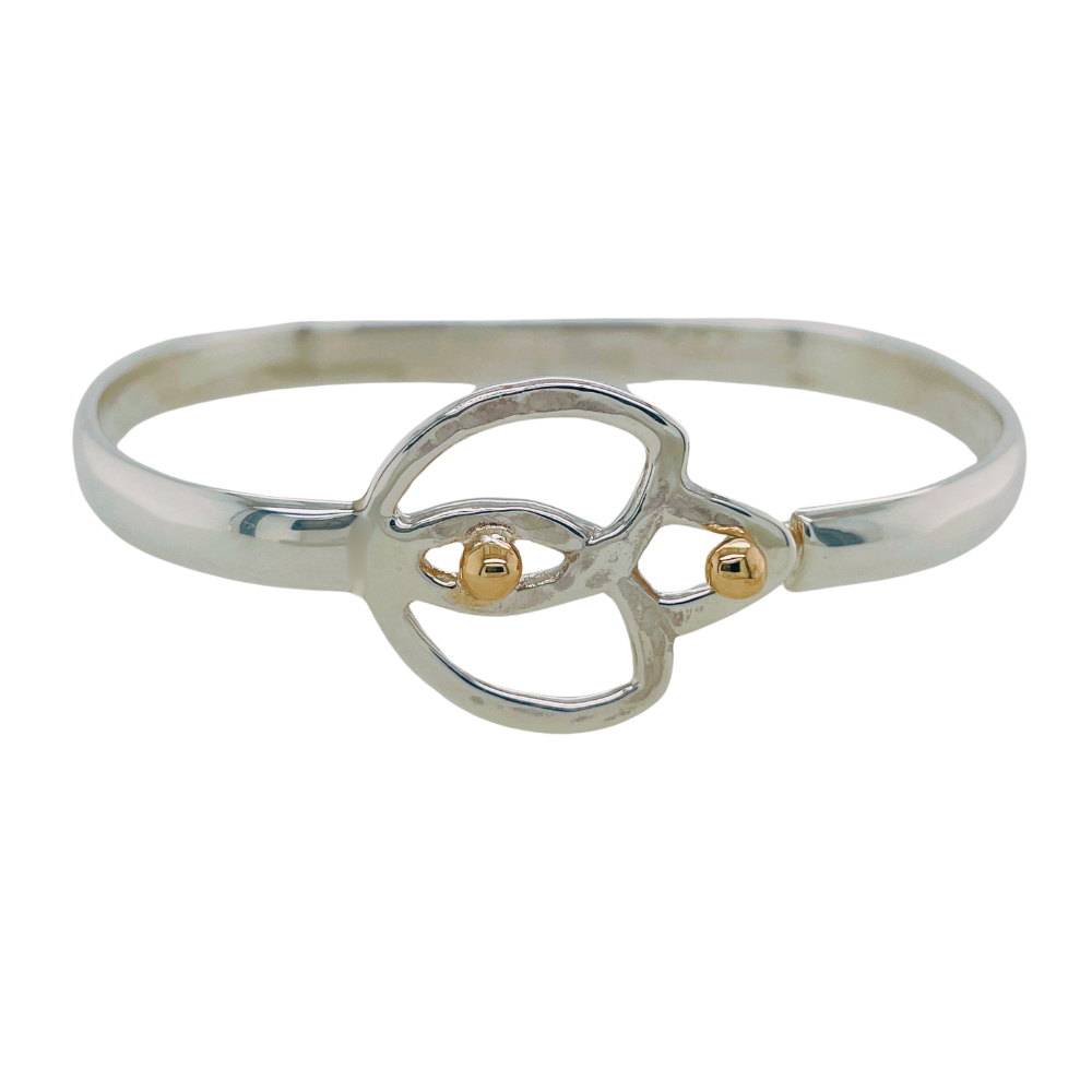 Sterling silver and yellow gold Lotus bracelet.