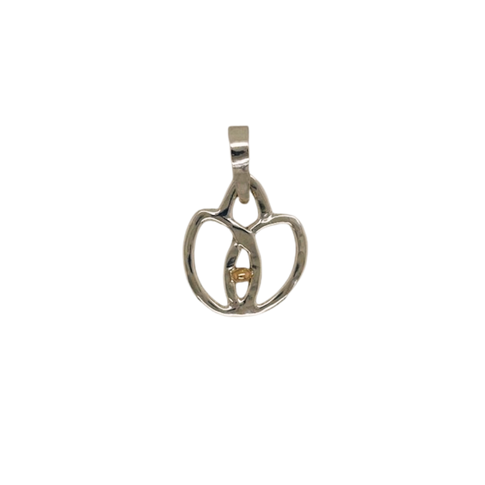 Sterling silver and 14k yellow gold Lotus Pendant.