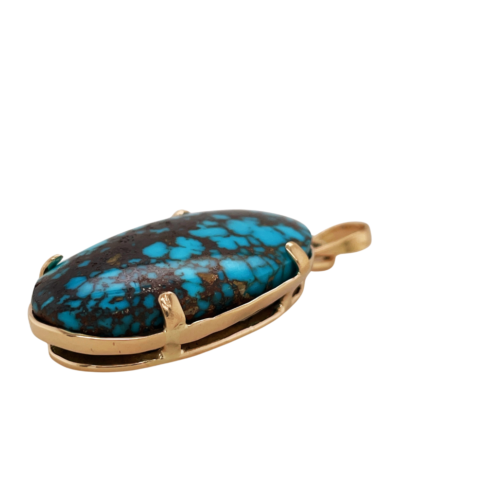 14K turquoise pendant.