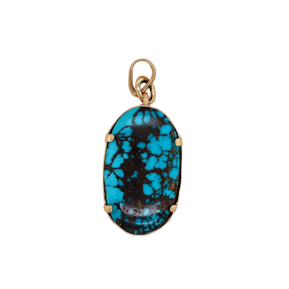 14K turquoise pendant.