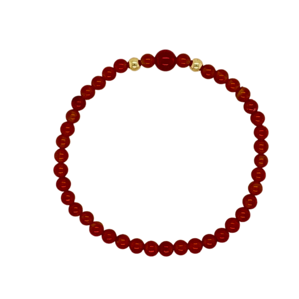 Small Carnelian Journey Bracelet with gold fill beads.