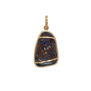 14K yellow gold Australian Boulder Opal.