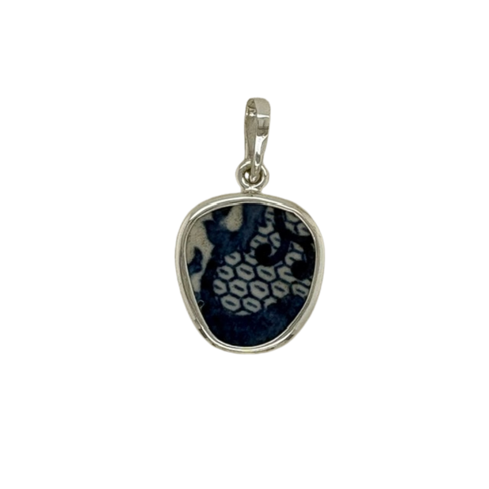 Sterling silver blue Chaney pendant.