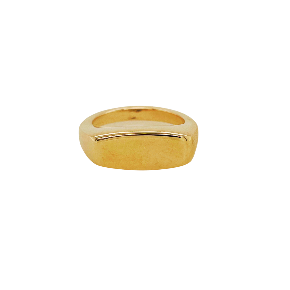 14k yellow gold small rectangle signet ring