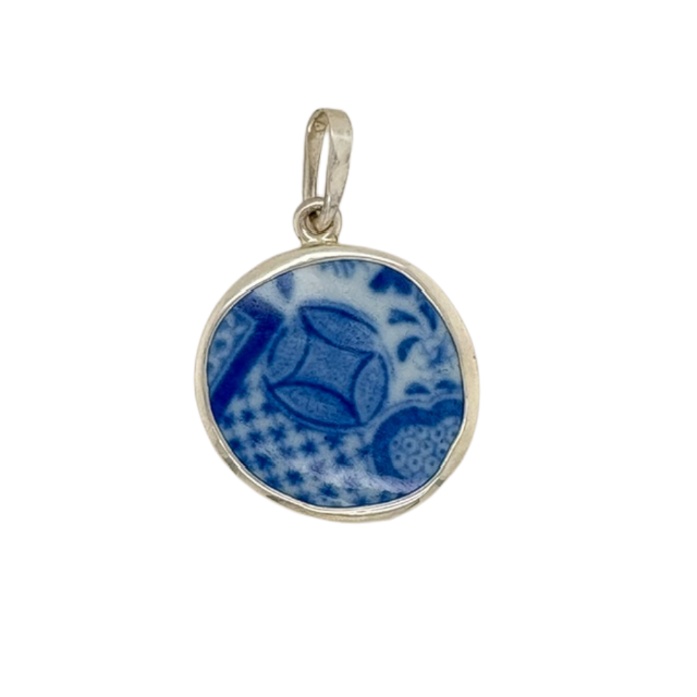 Sterling silver blue Chaney pendant.