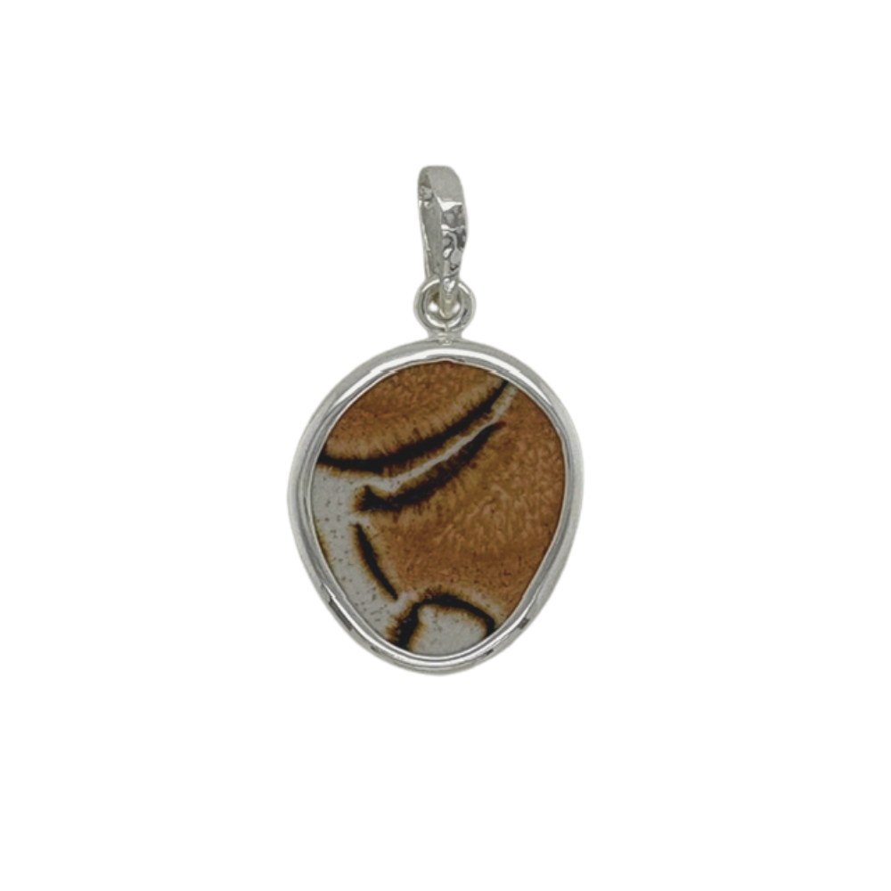 Sterling silver brown Chaney pendant.