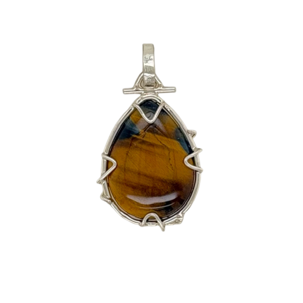 Sterling silver Tigers Eye pendant.