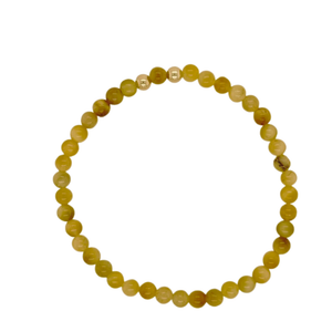 Yellow Tigers Eye Journey Bracelet with gold fill beads.