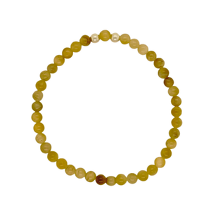 Yellow Tigers Eye Journey Bracelet with silver beads.