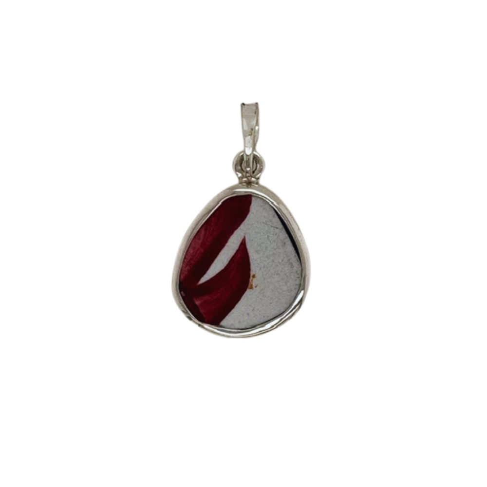 Silver red Chaney pendant.