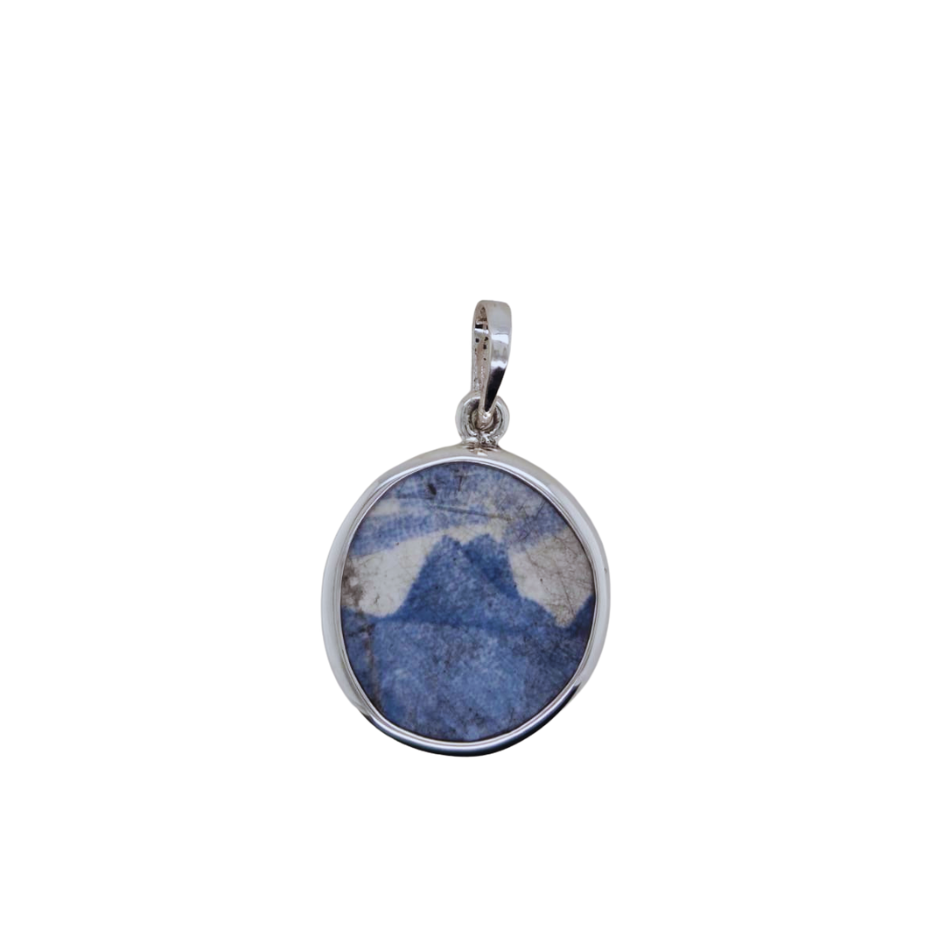 Sterling silver blue Chaney pendant.