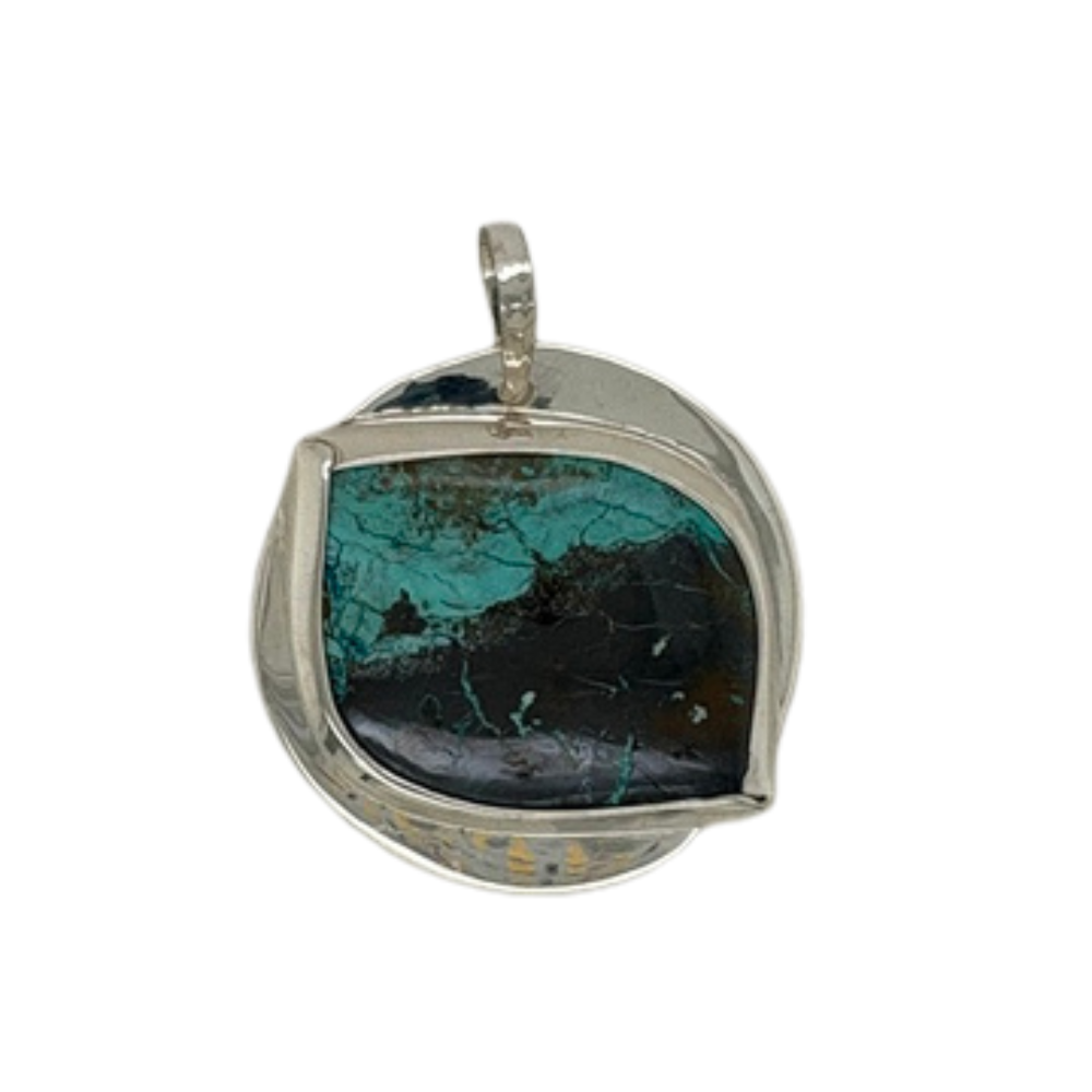 Persian Turquoise pendant set in sterling silver.