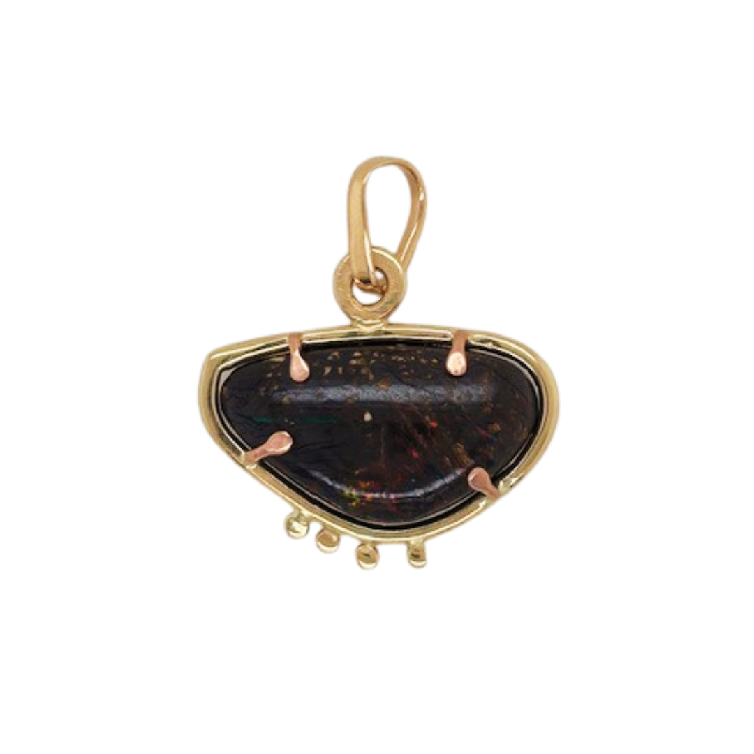 14k yellow gold opal pendant.