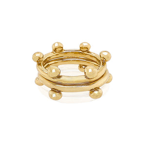 Dreamcatcher rings in 14k gold - two stacked rings