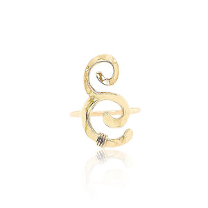Wave ring in 14K yellow gold