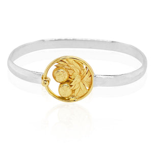 Sterling silver and gold Breadfruit bracelet