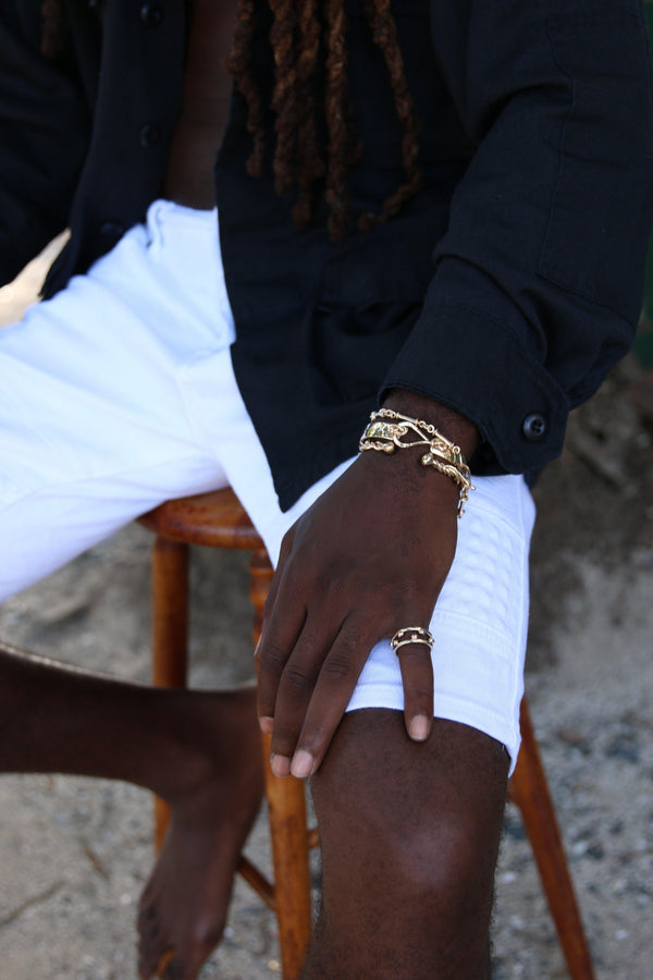 Bamboo Bracelet — 14k Gold, Symbol of Strength & Flexibility