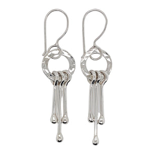 Ball dangle earrings in sterling silver.