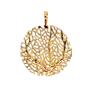Coral reef pendant in gold.