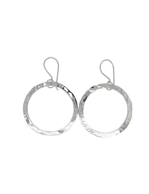 Circle of life earrings in sterling silver.