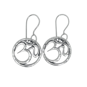 Om earrings in sterling silver.