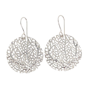 Lg. 1.5" coral reef earrings in sterling silver.