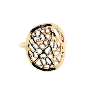 Coral reef ring in gold.