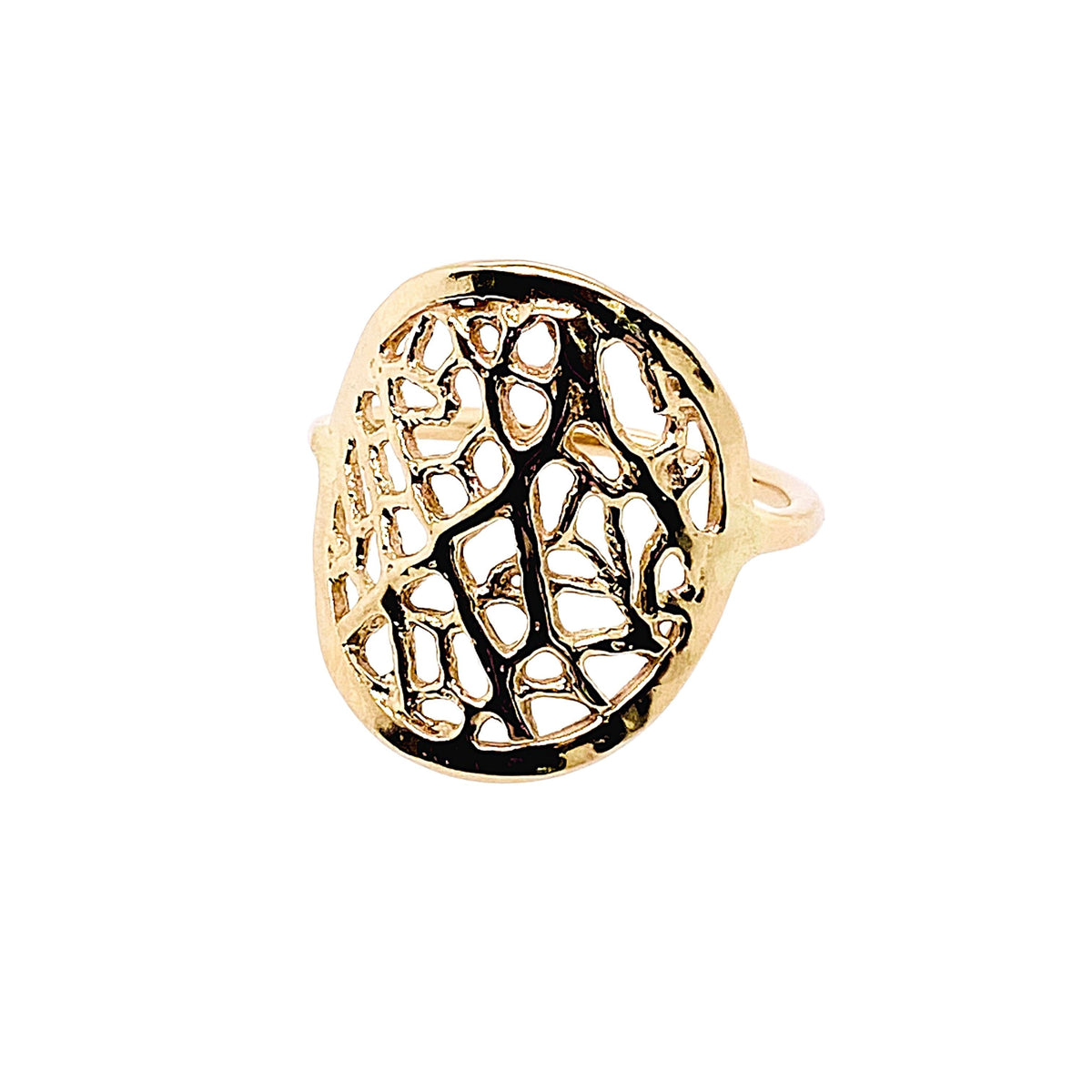 Coral reef ring in gold.