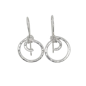 Karma earrings in sterling silver.