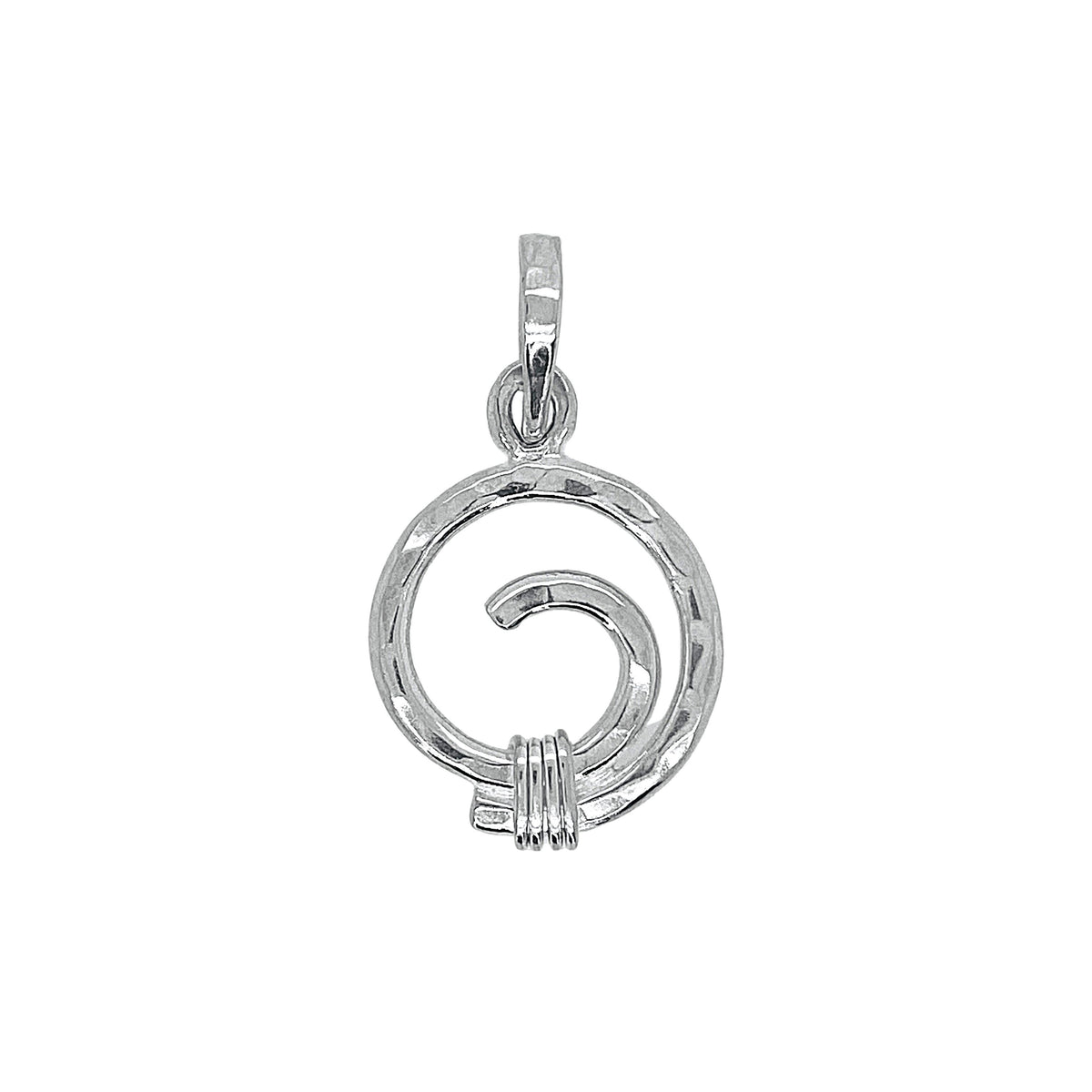 Karma pendant in sterling silver.