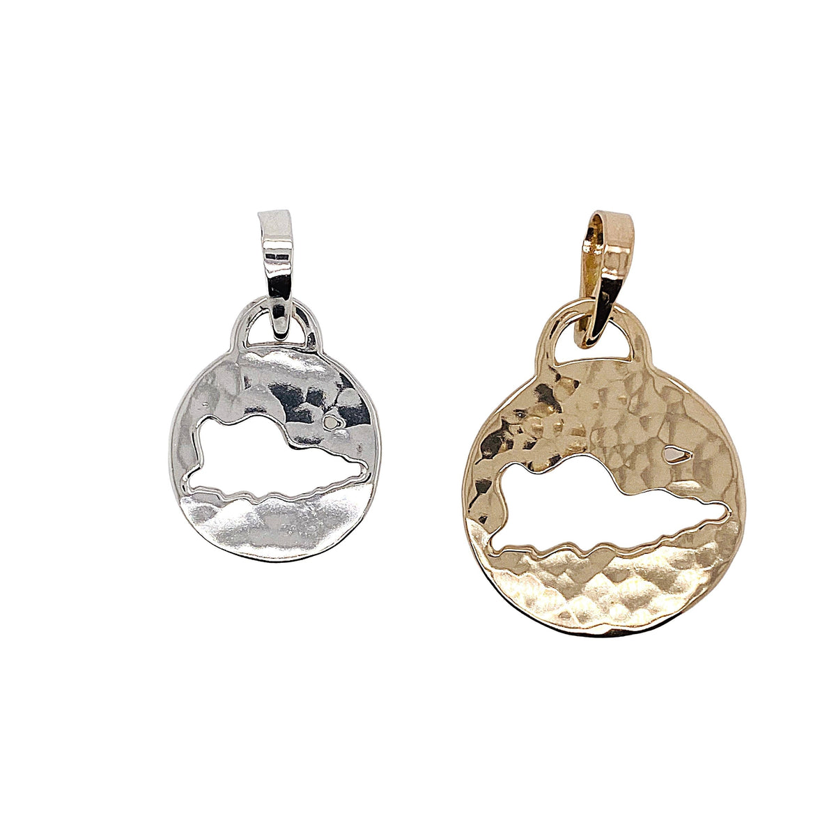 St. croix pendant in sterling silver and gold.